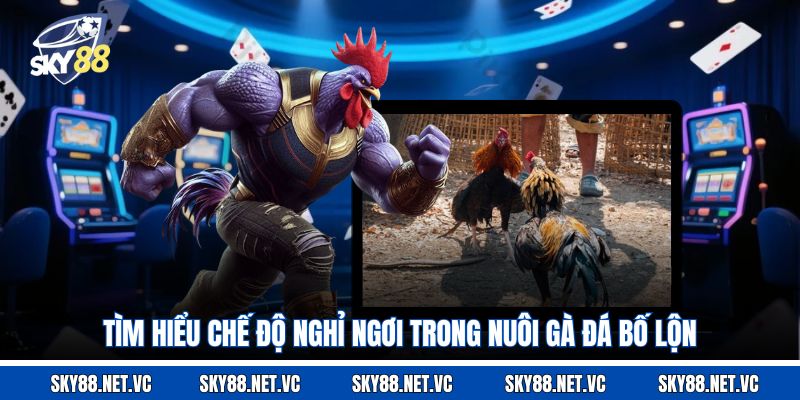 Tìm hiểu chế độ nghỉ ngơi trong nuôi gà đá bố lộn